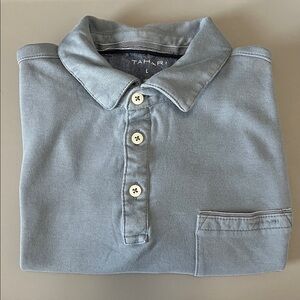 Tahari Short Sleeve Polo Light Blue Size Large